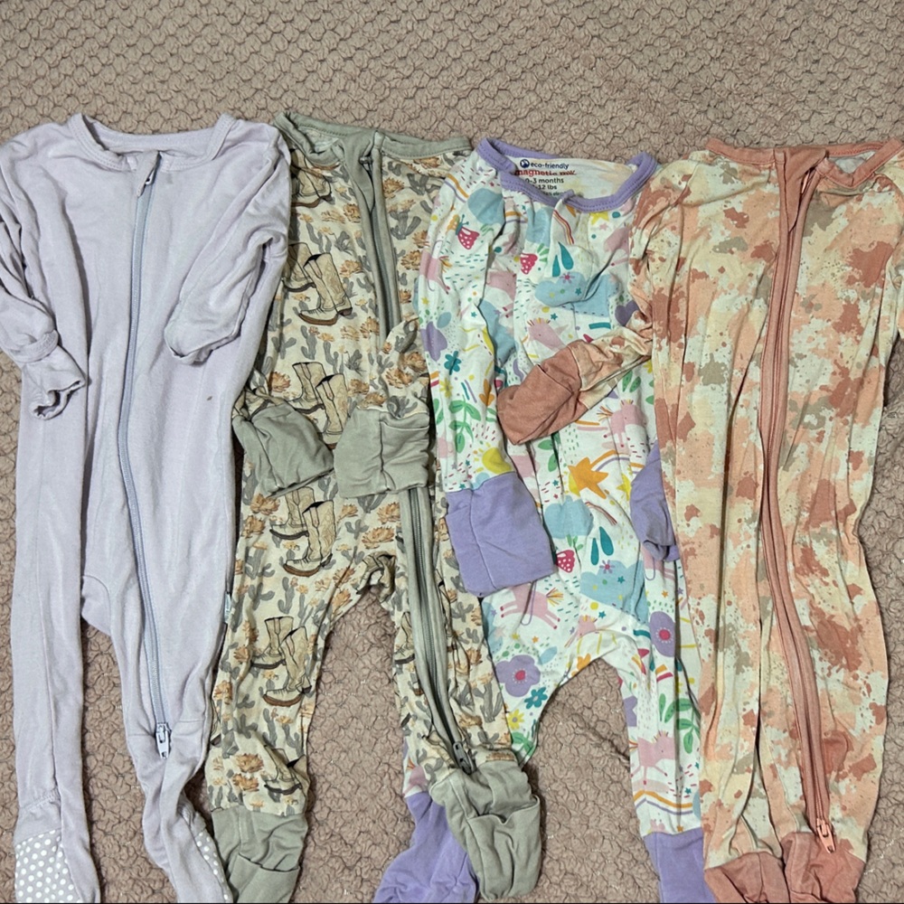 4 0-3 bamboo onesies magnetic me little sleepies little one shop
